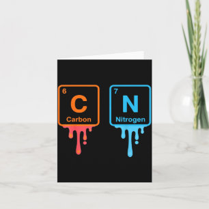 Carbon Nitrogen Science Design Fun Chemistry Lover Card