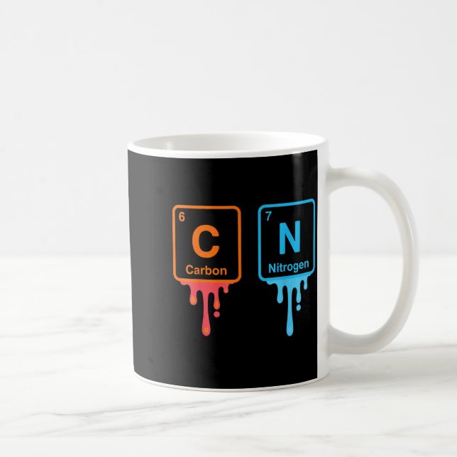 Carbon Nitrogen Science Design Fun Chemistry Lover Coffee Mug (Right)