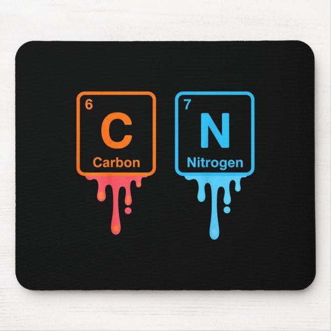 Carbon Nitrogen Science Design Fun Chemistry Lover Mouse Mat (Front)