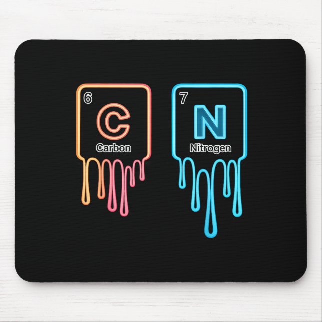 Carbon Nitrogen Science Design Fun Chemistry Lover Mouse Mat (Front)