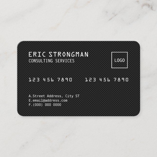 Carbon style credit card looks  (Front)