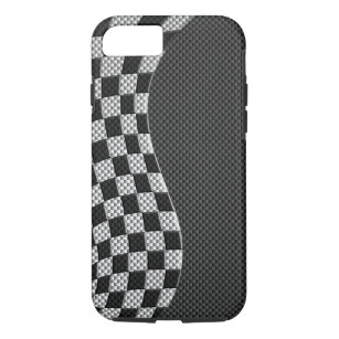 Carbon Style Racing Flag Wave Decor iPhone 8/7 Case