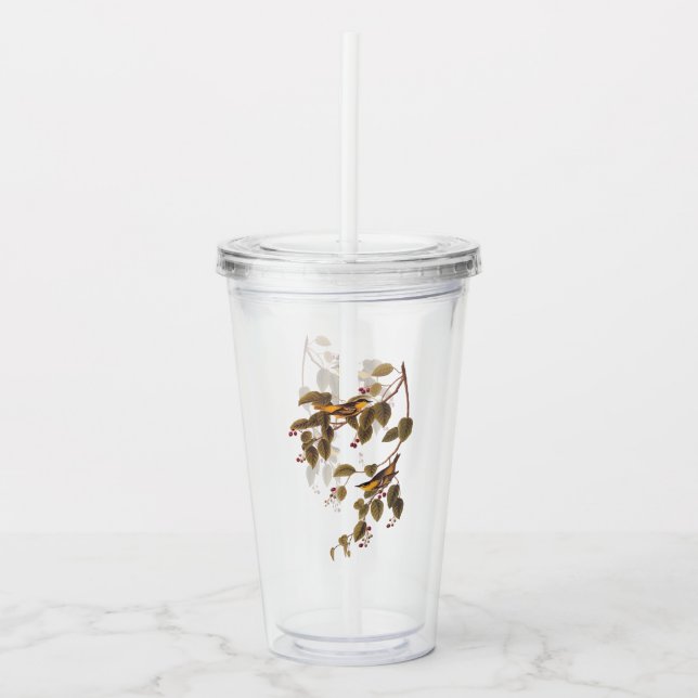 Carbonated Warbler Audubon Bird Acrylic Tumbler (Front)