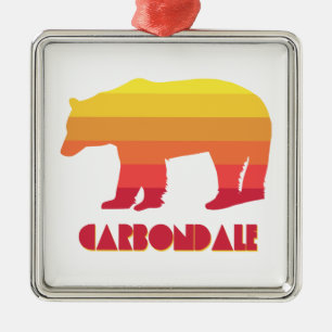 Carbondale Colorado Rainbow Bear Metal Tree Decoration
