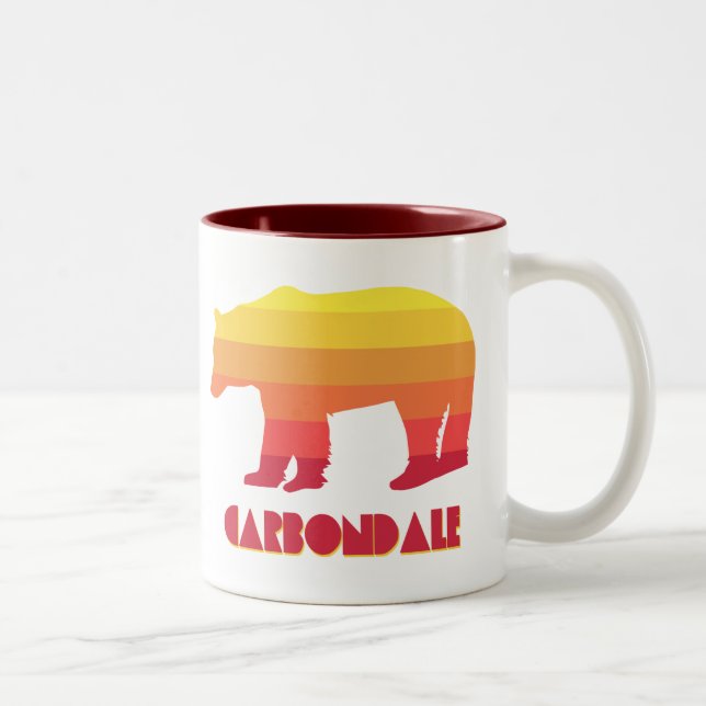 Carbondale Colorado Rainbow Bear Two-Tone Coffee Mug (Right)