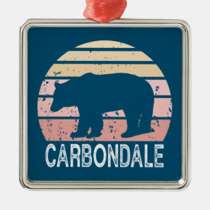 Carbondale Colorado Retro Bear Metal Tree Decoration