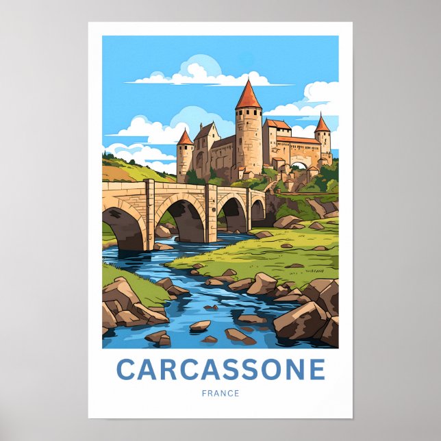 Carcassone France Travel Print (Front)