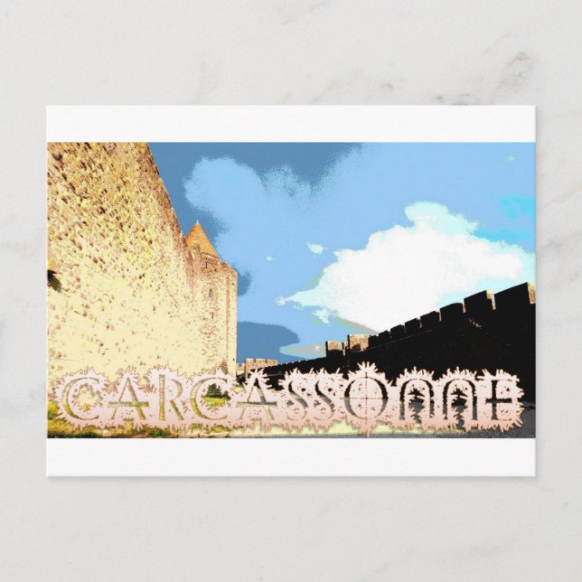 Carcassonne citadal city walls poster postcard (Front)