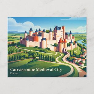 Carcassonne Mediaeval City France Postcard