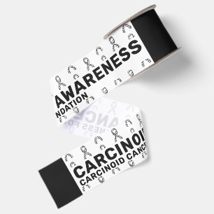Carcinoid Cancer Awareness Pattern Ribbon Grosgrain Ribbon