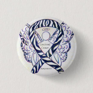 Carcinoid Cancer Awareness Ribbon Angel Custom Pin