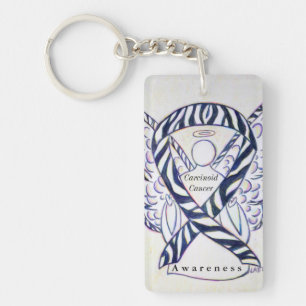 Carcinoid Cancer Awareness Ribbon Keychain