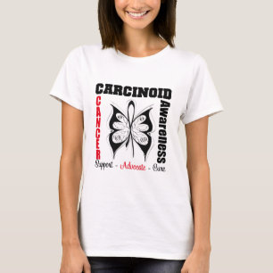 Carcinoid Cancer Butterfly Ribbon AWARENESS T-Shirt