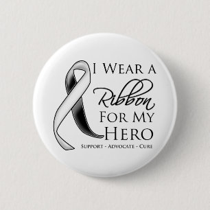 Carcinoid Cancer I Wear a Ribbon For My Hero 6 Cm Round Badge