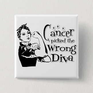 Carcinoid Cancer Picked The Wrong Diva 15 Cm Square Badge