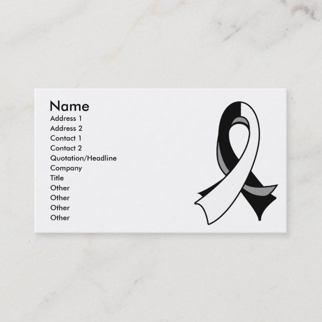 Carcinoid Cancer Ribbon Business Card (Front)