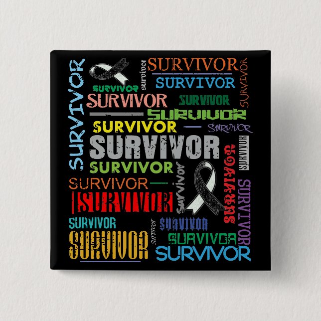 Carcinoid Cancer Survivor Collage.png 15 Cm Square Badge (Front)