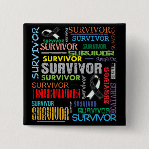 Carcinoid Cancer Survivor Collage.png 15 Cm Square Badge