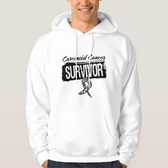 Carcinoid Cancer Survivor Grunge Style Hoodie (Front)