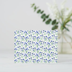 Card (10,8 x 14,2 cm) - Blue Floral Pattern