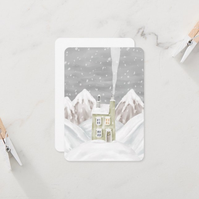 Card (8,9 x 12,7 cm) - Winter Scene (Front/Back In Situ)