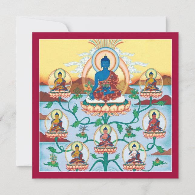 CARD 8 Medicine Buddhas -square card with envelope (Front)