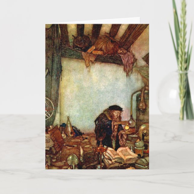 Card:  Alchemist and His Gold by Edmund Dulac Card (Front)