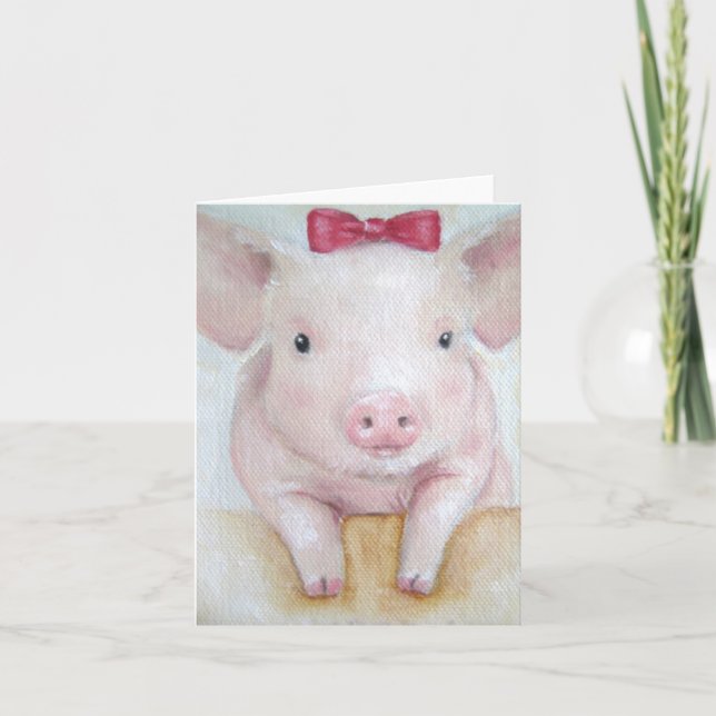 Card/Animal- Baby Pig Card (Front)