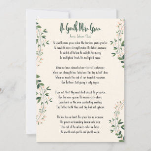 Card Annie Johnson Flint - 'He Giveth More Grace'