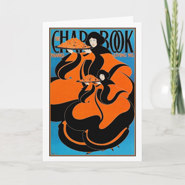 Card:  Art Nouveau - Will Bradley - Thanksgiving Holiday Card (Front)