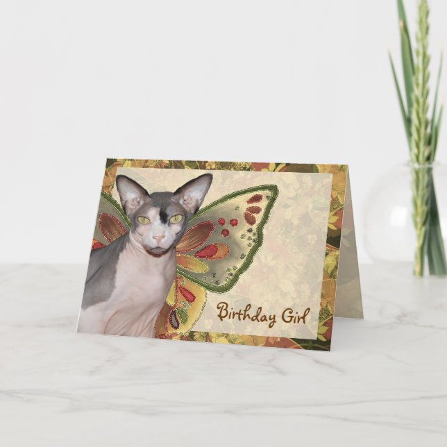 Card | Birthday Girl Cat Fairy (Front)