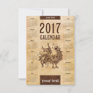 Card Calendar 2017 Chinese
