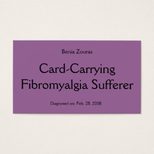 Card-Carrying Fibromyalgia Sufferer Card