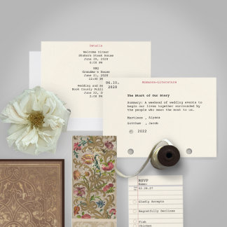 Card Catalogue Index Card Wedding Details