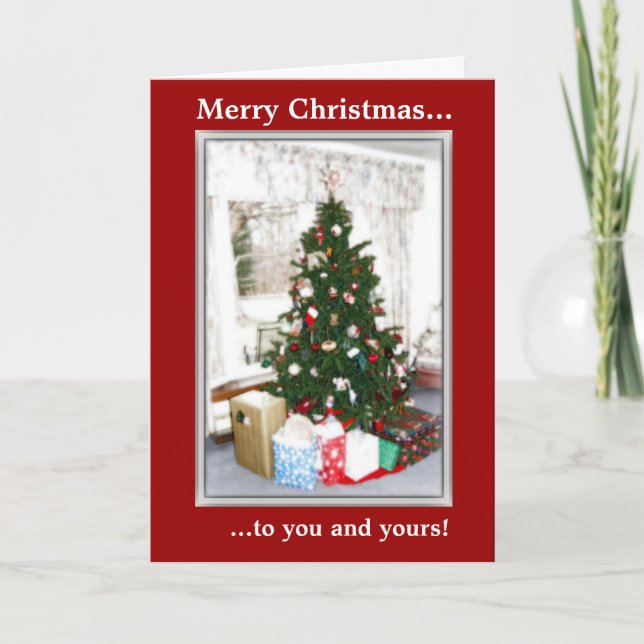 Card - Christmas: Christmas tree with gifts (Front)