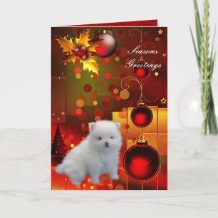 Card Christmas Dog Puppy Pomeranian