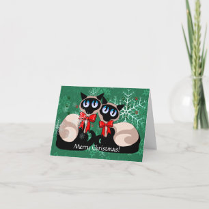 Card - Christmas Siamese Cats