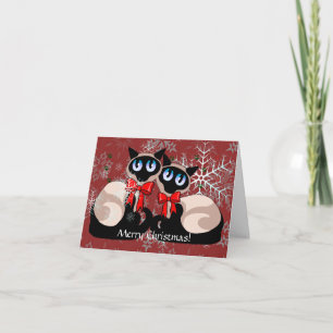 Card - Christmas Siamese Cats