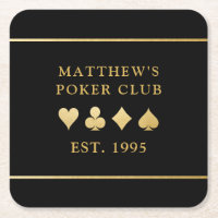 Card Club Custom Gold Name and Playing Suits