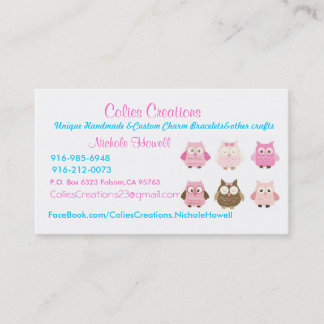 card, Colies Creations, Unique Handmade &Custom... Business Card