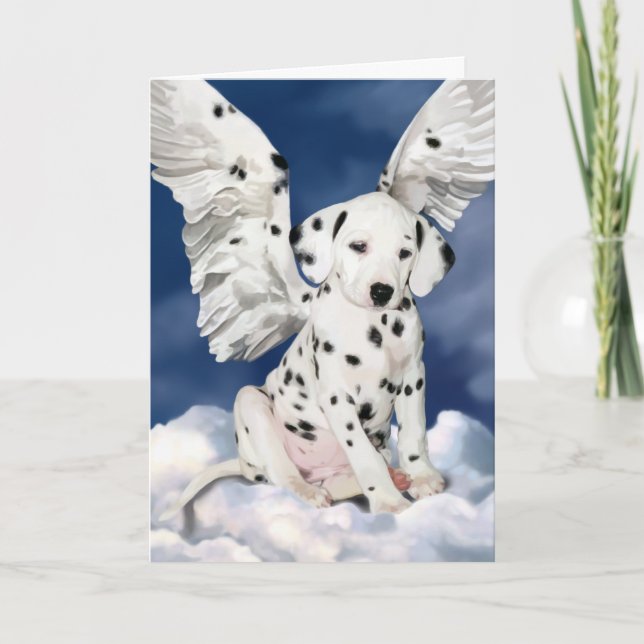 Card Dalmatian angel puppy painting (Front)