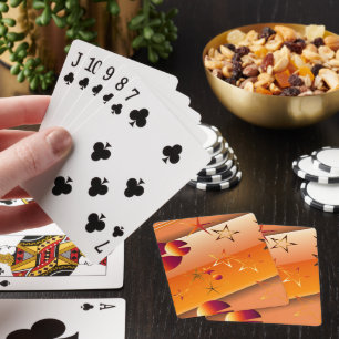 Card Deck with Orange Abstract Design