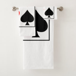 Card design square wall clock pocket watch coffee bath towel set