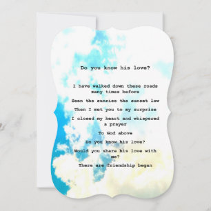 Card-" Do you know his Love"