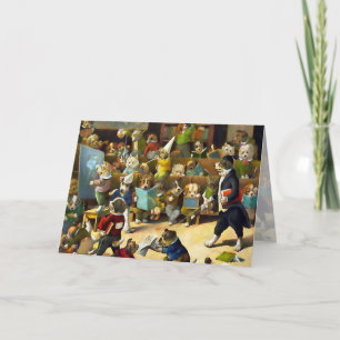 Card: Dog School by Louis Wain Card