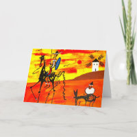 Card Don Quixote. 5" x 7"