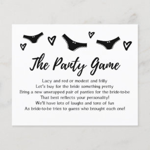 CARD Drop your panties game, Bridal Shower