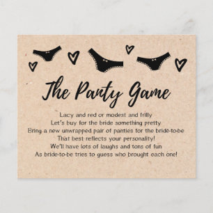 CARD Drop your panties game, Bridal Shower