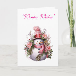 Card-Elegant  Pink Christmas Card Collection