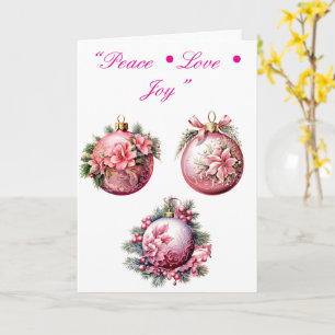 Card-Elegant Pink Christmas Card Collection
